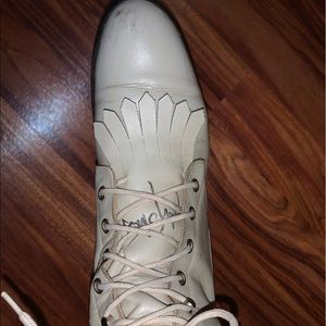 Vtg 90s Justin Leather Tassel Cowboy Lace Boots